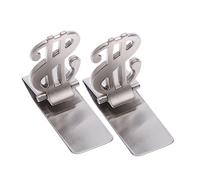 OATIPHO 2piezas Pinzas Metálicas Resistentes para Billetes y Tarjetas Clip Inoxidable De Alta Dureza De Diseño Compacto y Anti-pérdida Accesorio para Ahorro y Organización Diaria