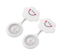 OATIPHO 2piezas Reloj De Retráctil De Diseño De Nubes Sonrientes Relojes De Bolsillo para Estudiantes y Profesionales Salud Práctico y Duradero Material De y Resistente