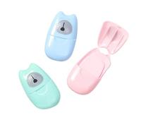 OATIPHO 3 Cajas Jabón de Viaje Desechable Portátil Cajas de Verde Azul y Rosa para Lavado de Manos Casa y Jabón Espumoso Aromatizado para Seguro
