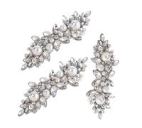 OATIPHO 3 Piezas Clips de Pelo con Cristal y Perlas de Pinzas de Metal Plateado para Novia Accesorios para Boda y Fiesta Navideña Elegantes Pasadores Decorativos para Mujer