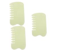 OATIPHO 3 Piezas Peine de raspado de jade cepillo para el cuero cabelludo peine de masaje peine para raspar gua sha herramienta facial guasha Xiuyu Green