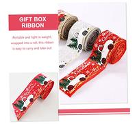 OATIPHO 3 Rollos Cinta Decorativa para Navideño de Lino Sintético de Rojo y Gris para Manualidades y Embalaje