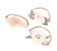 OATIPHO 3piezas Diadema de Flores de Perla para Pequeños Diadema Decorativa Banda Cabello Creativa Accesorio para Fotos para Sesión Fotográfica de Cien Días