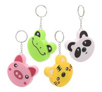 OATIPHO 4 Llaveros Cinta Métrica Retráctil Mini de Abs en Forma de Animales (tigre, Cerdo, Panda, Rana), Herramienta Portátil Uso Diario, Accesorio Práctico y Decorativo