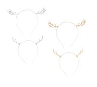 OATIPHO 4 Piezas diadema de asta aro de pelo de navidad tocado de navidad diadema de ciervo navideño adorno de pelo de navidad decoraciones para el cabello de niña aleación