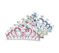OATIPHO 4 Piezas Diadema Princesa Infantil con Cristales Brillantes para Cumpleaños y Fiestas Accesorios Elegantes para Niñas Diadema Ligera y Duradera Coronas de Cristal para