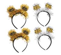 OATIPHO 4 Piezas Diademas Coloridas de Lentejuelas para Año Accesorios Festivos con Brillo para Fiestas Cumpleaños y Celebraciones Temáticas