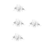 OATIPHO 4 Piezas Peine de Novia Artesanal con Flores Suaves y Cuentas de Tocado Nupcial con Diseño para Mujer Accesorio Elegante para Boda