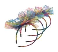 OATIPHO 4 Piezas Unidades Diademas Grandes con Lazo de Encaje Neón Accesorio Retro Años Diadema Vintage Colorida para Mujeres Aro de Pelo con Lazo Oversized para Fiestas Temáticas y