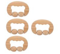 OATIPHO 4 Rodillos Masajeadores Para Cuello Hombros Espalda Rostro Tejido Profundo Brazos Piernas Yoga Pies Rodillo De Masaje Muscular Herramienta De Masaje De Presión Madera