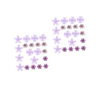 OATIPHO 40 Piezas Clips para Pelo Vintage Mini Pinzas Moradas con Flores Pequeñas Accesorios Trenzas y Flequillo Broches con Brillantes para Diario y Estilizados