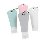 OATIPHO 4juegos Dosificador Recargable Botella Viaje Rellenable De Silicona Unidades Para Artículos De Tocador Prueba De Fugas Exprimible