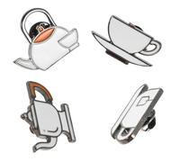 OATIPHO 4piezas Broche de Tetera de Café Pines Esmaltados Divertidos para Solapa Mochilas Chaquetas Sombreros y Bolsos Broches Únicos y Novedosos Forma de Tetera para Adultos Adolescentes