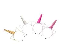 OATIPHO 4Piezas Diademas de Unicornio para Niñas de Coloridas Dorado Plateado Rosa y Rosa Accesorios para de Cumpleaños de Princesas Cómodas