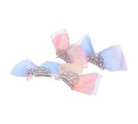 OATIPHO 4piezas Pinzas Pelo Lazo de Princesa Bonitos Broches de Metal Brillo Accesorios de Peinado para Niñas Princesas Uso para Fiestas de Cumpleaños