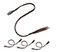 OATIPHO 4piezas Simulación de Coleta Trenzada Extensión de Cabello Larga de Aspecto Natural Postizo para Mujer Extensión Trenzada Sintética para Eventos y Fiestas