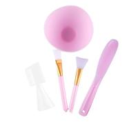 OATIPHO 5 Piezas Tazón de Silicona para Máscaras Faciales Reutilizables con Mango para Femenino Rosa Herramientas de Maquillaje Diy de Limpiar y Usar