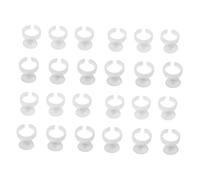 OATIPHO 500 Piezas Anillos para Pegamento de Extensión de Pestañas y Pigmentos Mini Tazas Adhesivas Blancas Sin Separador para Profesional Tatuajes y Manicura