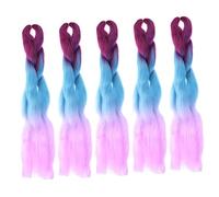 OATIPHO 5piezas Trenzas De Peluca Sintéticas Degradado Color Neutro Extensiones De Cabello Trenzado Accesorios Cabello Para Fiestas