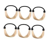 OATIPHO 6 Gomas Para El Pelo Para Mujer Accesorios Para Pelucas Coleteros De Seda Sintéticos Mini Gomas Para El Pelo De Plástico Dorado