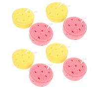 OATIPHO 8 Piezas Esponjas de Baño Infantiles Esponjas Exfoliantes Suaves para Niña Color Rosa y Amarillo para Piel Sensible y Rutina Saludable
