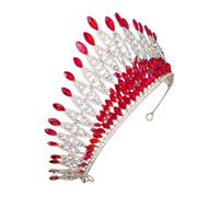 OATIPHO Accesorio Para El Cabello Tiara Novias Accesorios Fuente Banda Ducha Paseo Nupcial Dama De Honor Realeza Boda Víspera De Todos Fiesta Aleación De Zinc Rojo