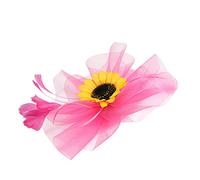 OATIPHO accesorios para el cabello de girasol casco delirio embellecido fuente floral tocado de fiesta de té para mujer ropa de cabeza fascinator sombreros para las mujeres Malla Rosado