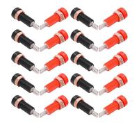 OATIPHO Adaptador de Borne para Conector Banana Hembra de 4 MM Montaje Panel Aislamiento Seguro Rojo y Negro 20 Unidades para Laboratorios y Sistemas Eléctricos