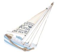 OATIPHO Adorno de Barco Mediterráneo de Madera con Luces LED Modelo de Vela Pequeño y Ligero para Decoración Artesanal del Hogar Sala y Oficina Decoración Marinera y Mesa
