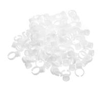 OATIPHO Anillos de Pigmento para Tatuajes y Copas de Extensión de Pestañas 200 Piezas Tamaño Medio Color Claro para Maquillaje Profesional y Aplicación de Pegamento