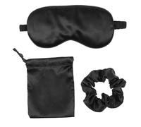 OATIPHO Antifaz Para Dormir y Máscara Para Ojos De Seda Negra, Juego De 3 Piezas Bolsa De Almacenamiento y Diadema, Diseño Ergonómico y Ligero Para Viaje y Descanso