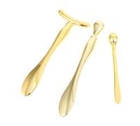 OATIPHO Aplicador Superficie Lisa 3 Piezas de Crema para Ojos de Aleación de Zinc Dorado para Uso Personal y Profesional en Cuidado Facial
