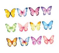 OATIPHO Blocs de Notas Portátiles Pegatinas Autoadhesivas de Mariposas Acuarela 12 Blocs de Notas para Oficina y Hogar Pegatinas Decorativas y Recordatorios