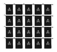 OATIPHO Bolsas de Obsequio con Cordón de Calavera y Huesos Piratas Tamaño 155X115 CM 25 Unidades Bolsas de Malla Resistentes para Dulces Joyas y Fiestas de Halloween