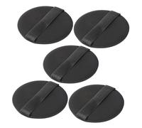 OATIPHO Borlas de Maquillaje Negras 5 Piezas, Esponjas para Polvo Suelto Pequeñas, sin Látex, Uso Profesional Viajes, Accesorio Cosmético Cinta de Rayón para Fácil Manejo