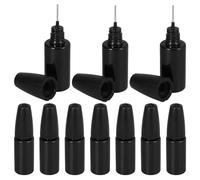 OATIPHO Botella Dispensadora de Aceite para Máquinas de Coser 10 Ml Botella Aplicadora con Punta Fina Frascos Exprimibles de Plástico Negro Pack de 10 Unidades Gotero para