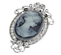 OATIPHO Broche Antiguo Vintage de Aleación Incrustaciones de Gemas de Imitación Diseño de Rostro Femenino en Resina Broche Delicado para Mujer Accesorio Elegante para Fiesta y Uso