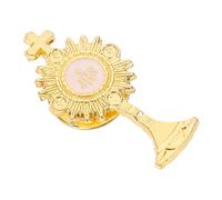 OATIPHO Broche Cáliz Sagrada Comunión borla luz de pared mama saludo Broche sofisticado Broche versátil comunion catolica Pin de cáliz de comunión. Aleación de zinc Golden