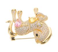 OATIPHO Broche de Caballo de Metal Dorado Gemas de Imitación Miniatura Decorativa para Solapas Bufandas y Chaquetas Accesorio Versátil para Mujer en Eventos y Uso Diario