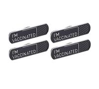 OATIPHO Broche Decorativo de Moda con La Frase "i Am Vaccinated" 4 Piezas para Hombres Y Mujeres Brillantes