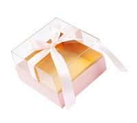 OATIPHO Caja de Embalaje para Flores Preservadas Cuadrada Transparente Color Rosa Tamaño Mediano 1 Unidad Caja de Almacenamiento Adecuado para Día de San Valentín Día Madre y
