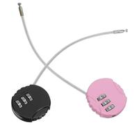 OATIPHO Candado de Cable de Acero Reforzado 2 Piezas Combinación Reiniciable Resistente Intemperie Pequeño para Mochila y Taquilla Color Negro y Rosa Claro Seguro para Exteriores y