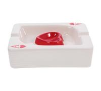OATIPHO Cenicero de Cerámica Diseño Original de Póker para Escritorio, Base Plana y Adorno para Oficina o Fiesta, Elemento Funcional y Estético Estilo Aleatorio