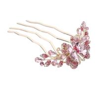 OATIPHO Centro De Pelo De De Dhinestone Boda Novia Horquilla Invitado Accesorios Nupcial Forma Decorativo Chicas Peines Pinzas Decorativas Para El Cabello Peine De Cabello Metal Rosa