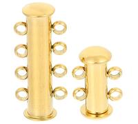 OATIPHO Cierres para Collares de Varias Capas de Acero Inoxidable Broches Metálicos Dorados de 2 y 4 Orificios Accesorios para Joyería DIY Conectores Resistentes para Pulseras y