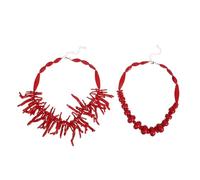 OATIPHO Collar rojo coral collares de mujer es de coral para mujer gargantilla boho para de perlas rojas de surfista de verano de cuentas boho aleación