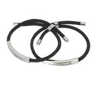 OATIPHO Conjunto De Pulseras De Cuerda Tejida Elegantes Pulseras Para Adultos Con Citas De Ánimo Pulseras De Acero De Titanio Negro Para Mujeres