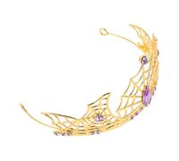 OATIPHO Corona de Halloween con Diseño de Telaraña Metálica y Pedrería Brillante Diadema Ligera para Mujer Adulta Accesorio para Disfraces de Novia Princesa y Bruja Fiestas de Cosplay y
