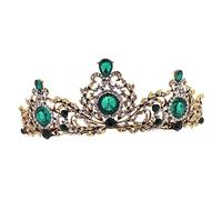 OATIPHO Crown For Bride With Rhinestones Lightweight And Comfortable Vintage Baroque Style For Pageants Birthdays And Cosplay Events