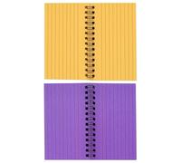 OATIPHO Cuadernos de Fichas en Espiral 2 Unidades, Libreta Compacta Rayada, Tamaño Pequeño, Colores Morado y Naranja, Papel Estable para Escritura y Listas, Uso Escolar y Oficina